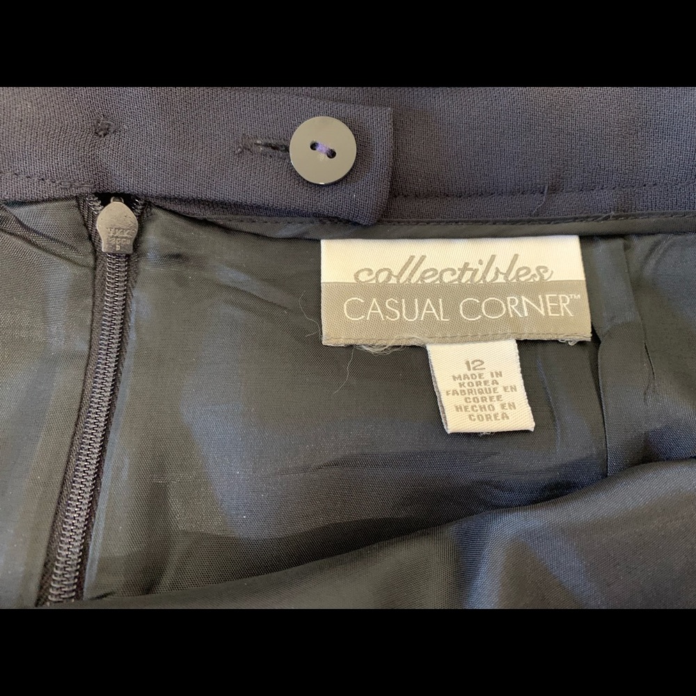 Casual Corner Collectibles Navy A-Line Skirt - sz 12 - Picture 5 of 6